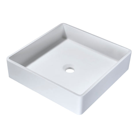 Passage 1-Piece Solid Surface Vessel Sink with Pop Up Drain