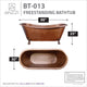 Aeris 66 in. Handmade Copper Double Slipper Clawfoot Non-Whirlpool Bathtub in Hammered Antique Copper