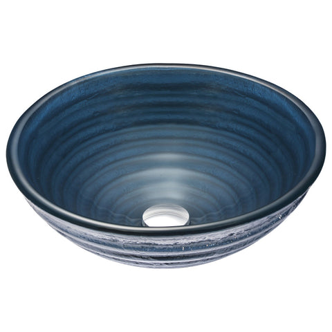 LS-AZ8097 - ANZZI Rongomae Series Deco-Glass Vessel Sink in Coiled Blue