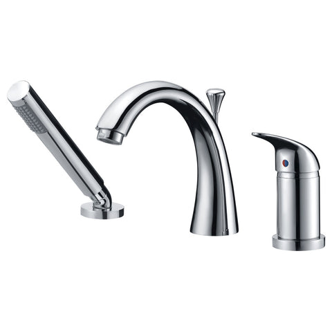 FR-AZ801 - ANZZI Den Series Single Handle Deck-Mount Roman Tub Faucet with Handheld Sprayer in Polished Chrome