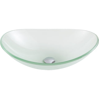 LS-AZ086 - ANZZI Forza Series 21 in. Bathroom Vessel Sink with Stain-Resistant Non-Porous Surface in Lustrous Frosted Finish Glass