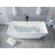ANZZI Crema 70.8" Solid Surface Center Drain Freestanding Bathtub