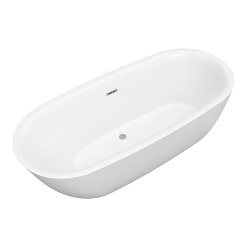 Ami 59 in. Acrylic Flatbottom Freestanding Bathtub in White