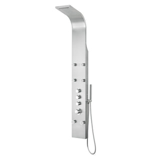 SP-AZ026 - ANZZI Fontan 64 in. 6-Jetted Full Body Shower Panel with Heavy Rain Shower and Spray Wand in Brushed Stainless Steel