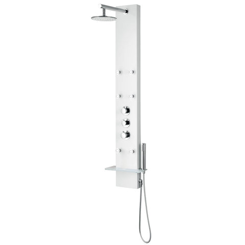 SP-AZ8088 - ANZZI Panther 60 in. 6-Jetted Full Body Shower Panel with Heavy Rain Shower and Spray Wand in White