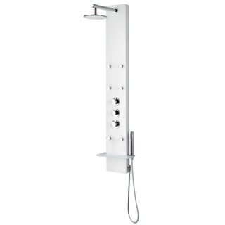 SP-AZ8088 - ANZZI Panther Series 60 in. 6-Jetted Full Body Shower Panel with Heavy Rain Shower and Body Jets and Spray Wand in White