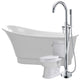 FTAZ095-25C-65 - ANZZI Prima 67 in. Acrylic Flatbottom Non-Whirlpool Bathtub with Kros Faucet and Talos 1.6 GPF Toilet