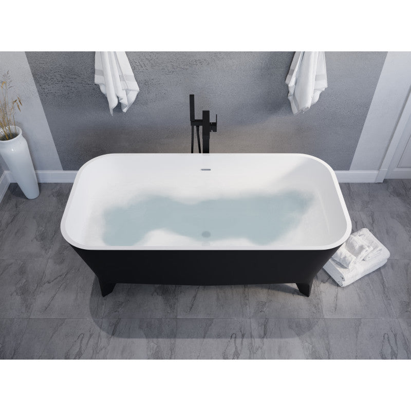 ANZZI 63 in. x 31.5 in. Freestanding Soaking Tub Clawfoot - Nightshade  Series