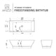 ANZZI Crema 70.8" Solid Surface Center Drain Freestanding Bathtub