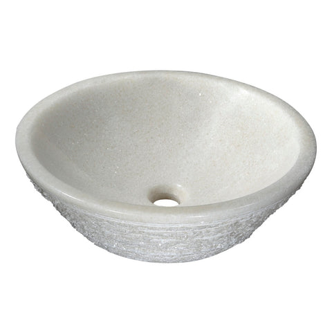 LS-AZ313 - ANZZI Cliffs of Dover Natural Stone Vessel Sink in White Marble