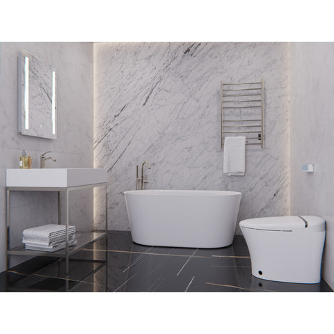 ANZZI Chand 55 in. Acrylic Flatbottom Freestanding Bathtub
