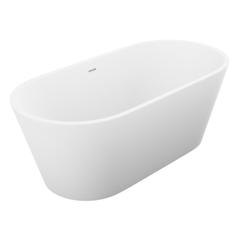 FT-AZ8414 - ANZZI Kosima 5.6 ft. Solid Surface Center Drain Freestanding Bathtub in Matte White