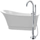 FTAZ095-0025C - ANZZI Prima 67 in. Acrylic Flatbottom Non-Whirlpool Bathtub in White with Kros Faucet in Polished Chrome