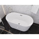 FT-AZ098-55 - ANZZI Chand 55 in. Acrylic Flatbottom Freestanding Bathtub in White