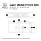 Petima Farmhouse Reversible Apron Front Solid Surface 35 in. Double Basin Kitchen Sink