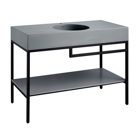 CS-FGC002-MB - ANZZI Siena 48 in. Console Sink in Matte Black with Matte Grey Counter Top