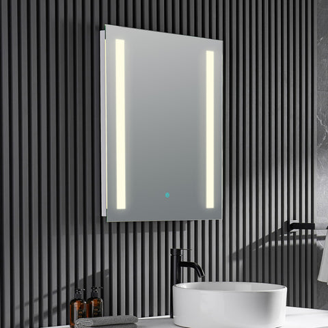 BA-LMDFV002WH - ANZZI Mantra 30 in. x 24 in. Frameless LED Bathroom Mirror