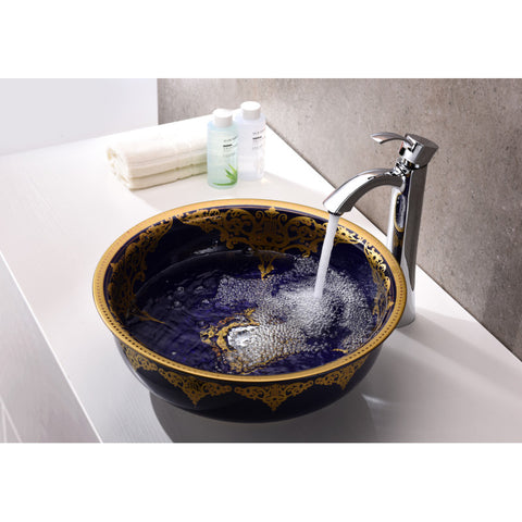 ANZZI Sauano Series Vessel Sink in Royal Blue