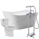 Kahl 67 in. Acrylic Flatbottom Non-Whirlpool Bathtub with Tugela Faucet and Cavalier 1.28 GPF Toilet
