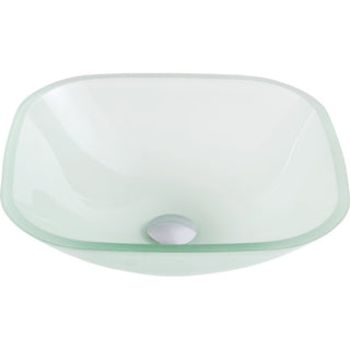 LS-AZ081 - ANZZI Vista Series 17 in. Bathroom Vessel Sink with Scratch-Tough and Stain-Resistant Surface in Lustrous Frosted Finish Glass