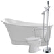 FTAZ095-42C-55 - ANZZI Prima 67 in. Acrylic Flatbottom Non-Whirlpool Bathtub with Havasu Faucet and Kame 1.28 GPF Toilet