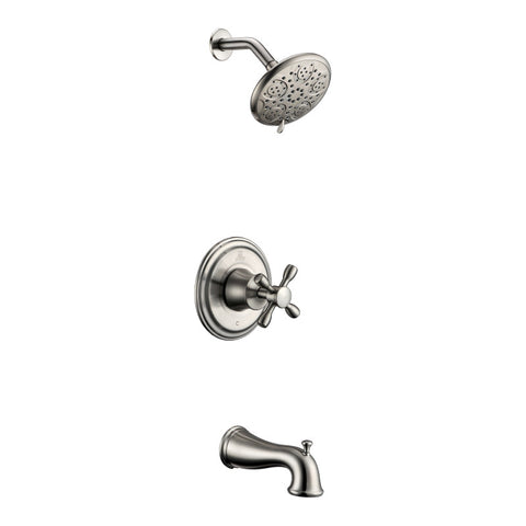 Mesto Series 1-Handle 2-Spray Tub and Shower Faucet in Brushed Nickel