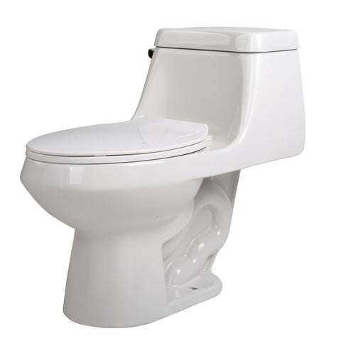 T1-AZ058 - ANZZI Zeus 1-piece 1.28 GPF Single Flush Elongated Toilet in White