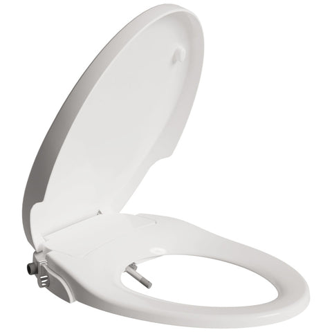 Hal Series Non-Electric Bidet Seat for Elongated Toilet with Dual Nozzle, Built-In Side Lever and Soft Close