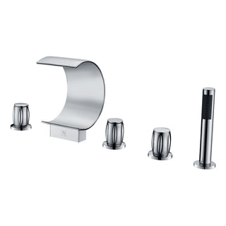 FR-AZ048CH - ANZZI Ribbon 3-Handle Deck-Mount Roman Tub Faucet in Chrome