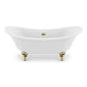 FT-AZ132BG - ANZZI Falco 5.8 ft. Claw Foot One Piece Acrylic Freestanding Soaking Bathtub in Glossy White with Brushed Gold Feet