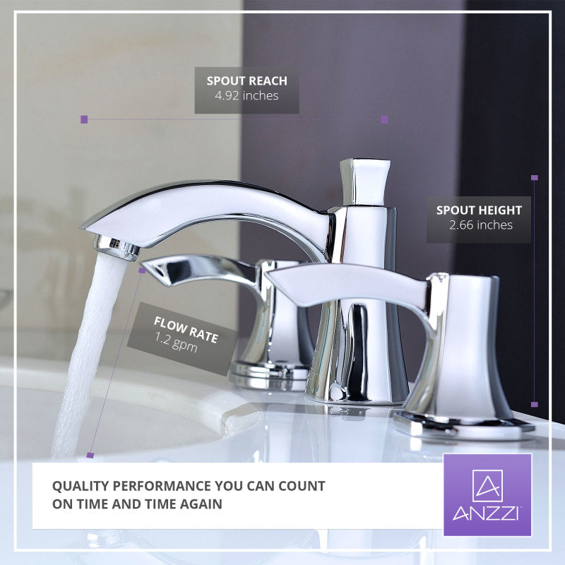 ANZZI Sonata Series 8 in. Widespread 2-Handle Mid-Arc Bathroom Faucet