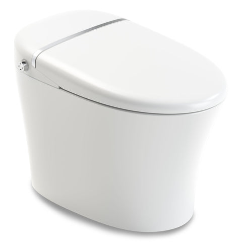 Heated Seat Smart Toilet One Piece Without Bidet Foot Sensor Flush