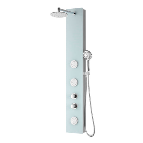 SP-AZ050 - ANZZI Mare Series 60 in. Full Body Shower Panel System with Heavy Rain Shower and Spray Wand in White