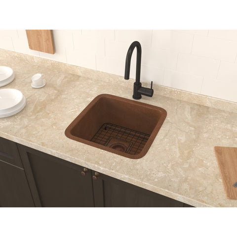 SK-001 - ANZZI Illyrian Drop-in Handmade Copper 16 in. 0-Hole Single Bowl Kitchen Sink in Hammered Antique Copper