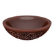 Anchor 16 in. Handmade Vessel Sink in Polished Antique Copper with Floral Design Exterior