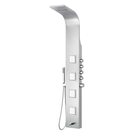 SP-AZ043 - ANZZI Mesa 64 in. Full Body Shower Panel with Heavy Rain Shower and Spray Wand in Brushed Steel