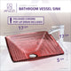 ANZZI Nono Series Deco-Glass Vessel Sink in Lustrous Translucent Red