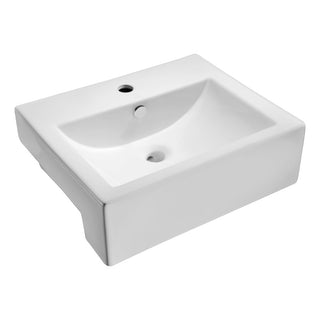 LS-AZ116 - ANZZI Vitruvius Series 21 in. Rectangular Bathroom Vessel Sink with Built-In Overflow in Glossy White Vitreous China Ceramic