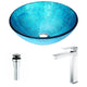 LSAZ047-096 - ANZZI Accent Series Deco-Glass Vessel Sink in Blue Ice with Enti Faucet in Chrome